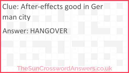 After-effects good in German city Answer