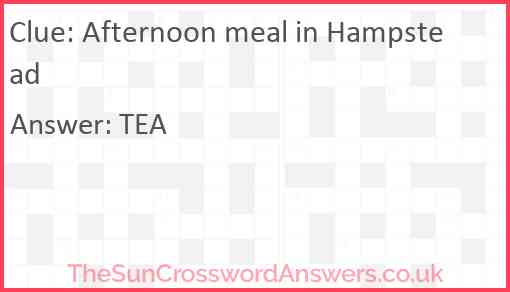Afternoon meal in Hampstead Answer