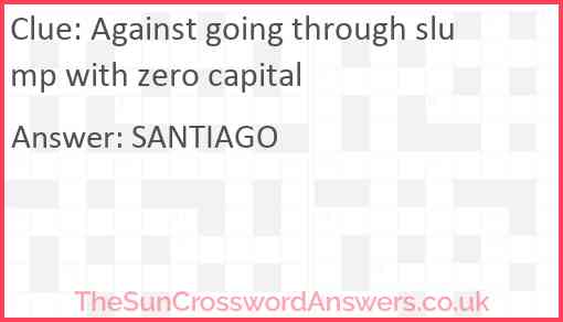 Against going through slump with zero capital Answer