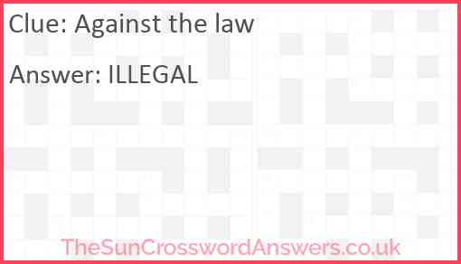 Against the law Answer