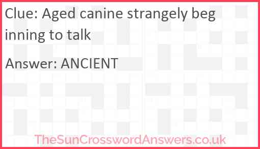 Aged canine strangely beginning to talk Answer