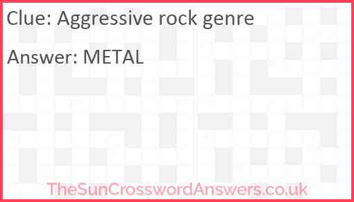 Aggressive rock genre Answer