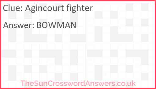 Agincourt fighter Answer