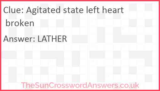 Agitated state left heart broken Answer