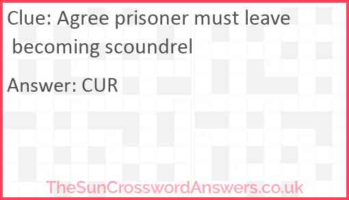Agree prisoner must leave becoming scoundrel Answer