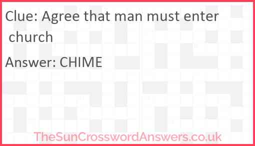 Agree that man must enter church Answer