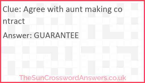 Agree with aunt making contract Answer