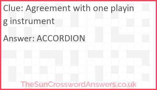 Agreement with one playing instrument Answer