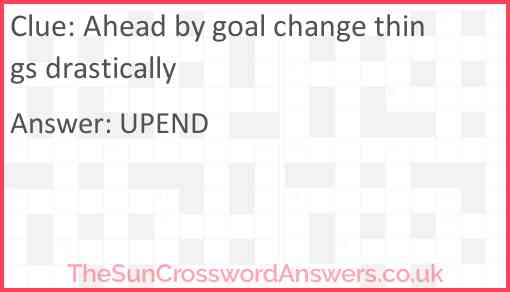 Ahead by goal change things drastically Answer