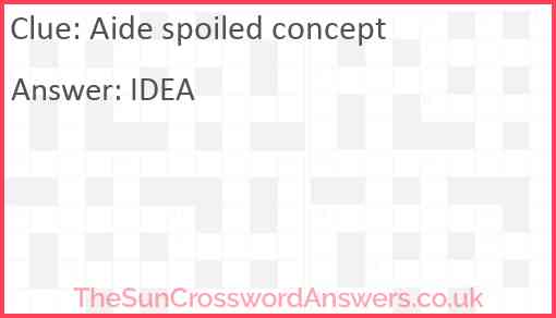 Aide spoiled concept Answer