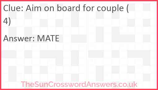 Aim on board for couple (4) Answer