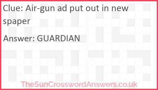 Air-gun ad put out in newspaper Answer