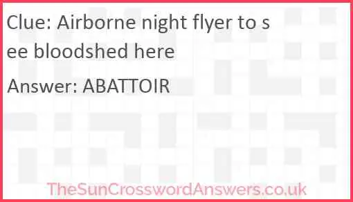 Airborne night flyer to see bloodshed here Answer