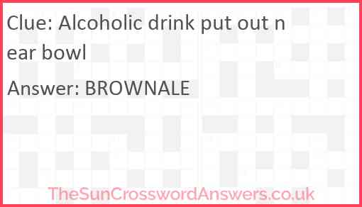 Alcoholic drink put out near bowl Answer
