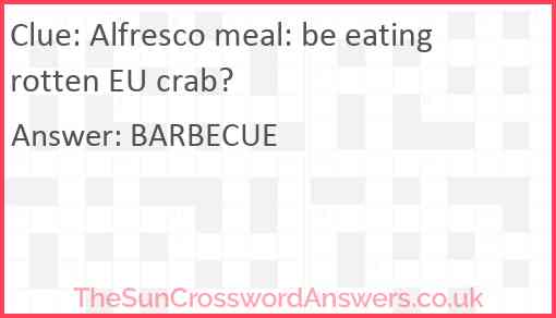 Alfresco meal: be eating rotten EU crab? Answer