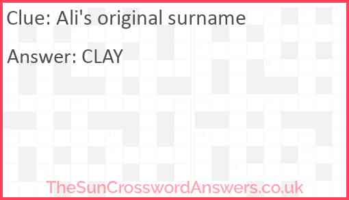 Ali's original surname Answer