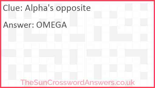 Alpha's opposite Answer