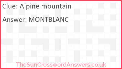 Alpine mountain Answer