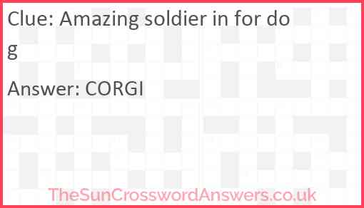 Amazing soldier in for dog Answer