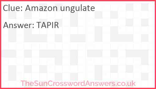 Amazon ungulate Answer