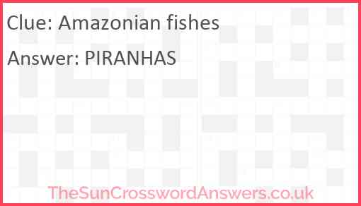 Amazonian fishes Answer