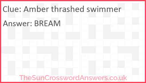 Amber thrashed swimmer Answer