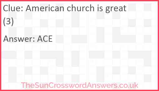 American church is great (3) Answer