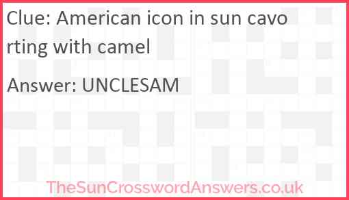 American icon in sun cavorting with camel Answer