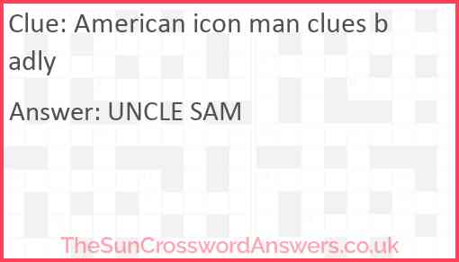 American icon man clues badly Answer