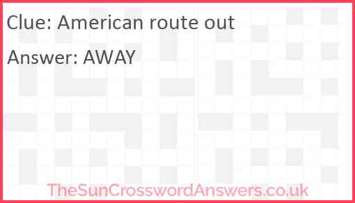 American route out Answer