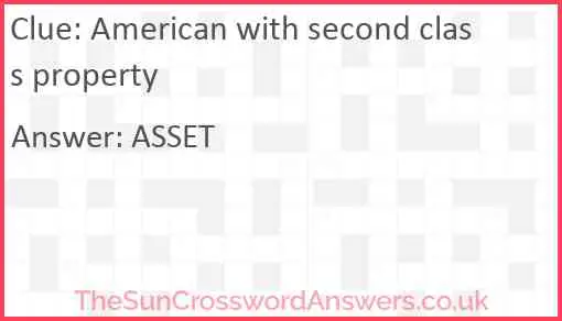 American with second class property Answer