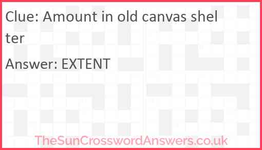 Amount in old canvas shelter Answer
