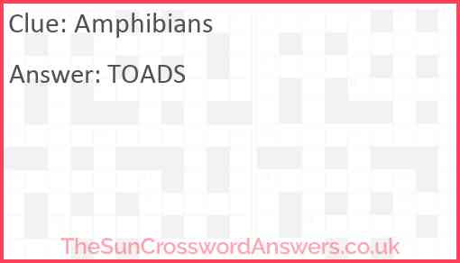 Amphibians Answer