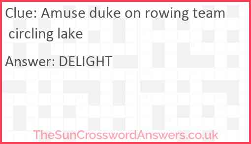 Amuse duke on rowing team circling lake Answer