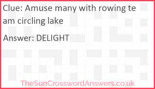 Amuse many with rowing team circling lake Answer
