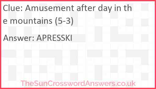 Amusement after day in the mountains (5-3) Answer