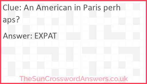An American in Paris perhaps? Answer