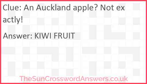 An Auckland apple? Not exactly! Answer