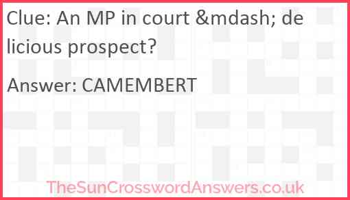 An MP in court &mdash; delicious prospect? Answer