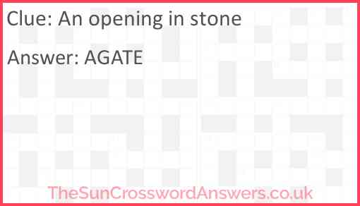 An opening in stone Answer