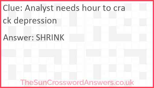 Analyst needs hour to crack depression Answer
