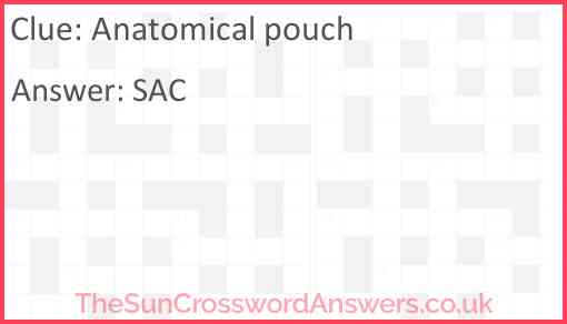 Anatomical pouch crossword clue TheSunCrosswordAnswers co uk