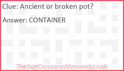 Ancient or broken pot? Answer
