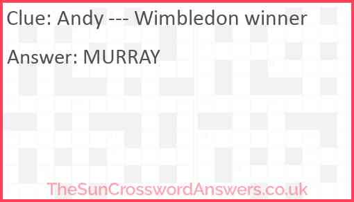 Andy --- Wimbledon winner Answer