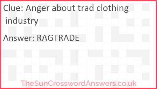 Anger about trad clothing industry Answer