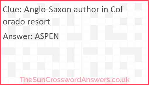 Anglo-Saxon author in Colorado resort Answer