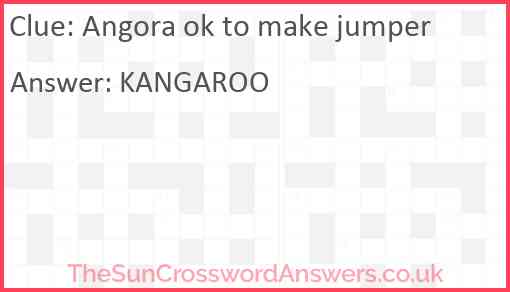 Angora ok to make jumper Answer