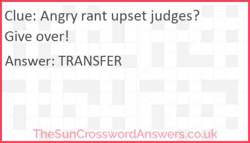 Angry rant upset judges? Give over! Answer