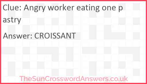 Angry worker eating one pastry Answer