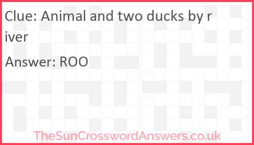 Animal and two ducks by river Answer